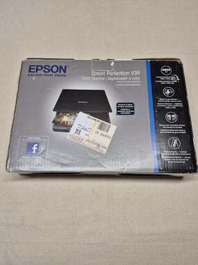 Epson Perfection V39 Flatbed Scanner - Black New Open Box USB Manual Photo 4800